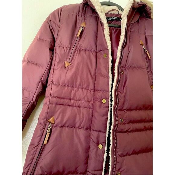 Women’s  Ralf Lauren faux shearling lined down feather coat size XS and S , NWT - Picture 10 of 16